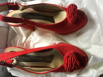 High Heel (3.5'') Women s Peter Kaiser RED SUEDE Leather Lining EU2.5 US5 Erie 80