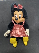 Vintage 1970s Applause Disney Plastic Face Plush Minnie Mouse