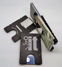 F_ _ K  IT, Billet Aluminum Wallet/Credit Card Holder, RFID protection Black