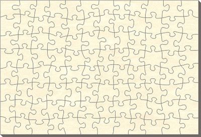Blanko Holzpuzzle Rechteck, 96 Teile, 56x38 cm, zum Selbst Bemalen