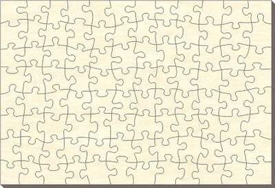 Blanko Holz-Puzzle Rechteck, 96 Teile, 76x56 cm, zum Selbst Bemalen - Bild 1 von 2