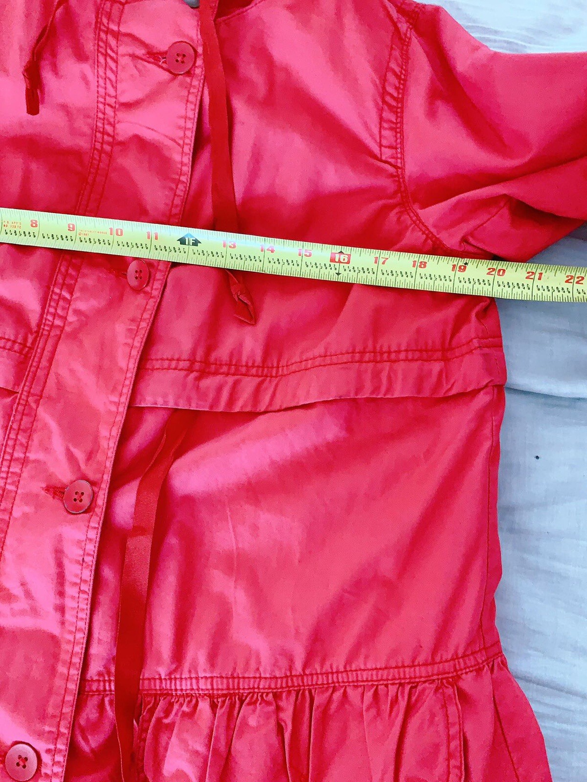 Gap Bright Red Mid Length Light Jacket Size S cot… - image 4