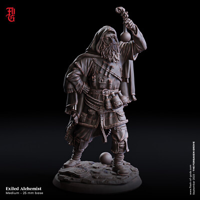 NPC - Exiled Alchemist (25 mm) by Flesh of Gods | D&D | DnD | Print on Demand
