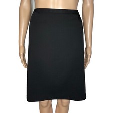 Vintage Worthington Works Basic Solid Black Midi Pencil Skirt