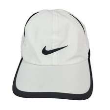 Nike Dri-Fit Featherlight Cap Youth 4-7 White Black Hat Running Jogging Outdoors