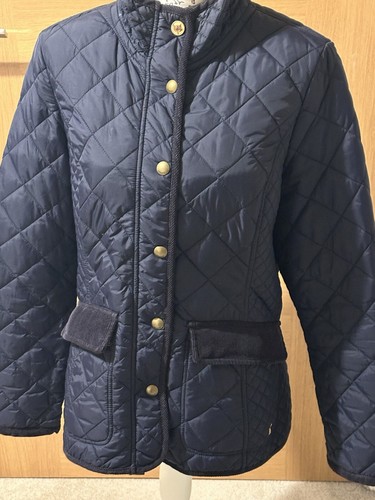 JOULES MOREDALE- Padded Quilted Jacket Coat Navy Lightweight Size 14 VGC