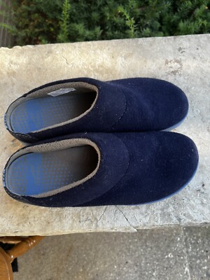 Foamtreads Women's Nurse Slippers - Charcoal Wool, Wide Fit For Swollen Feet, Size 7 US