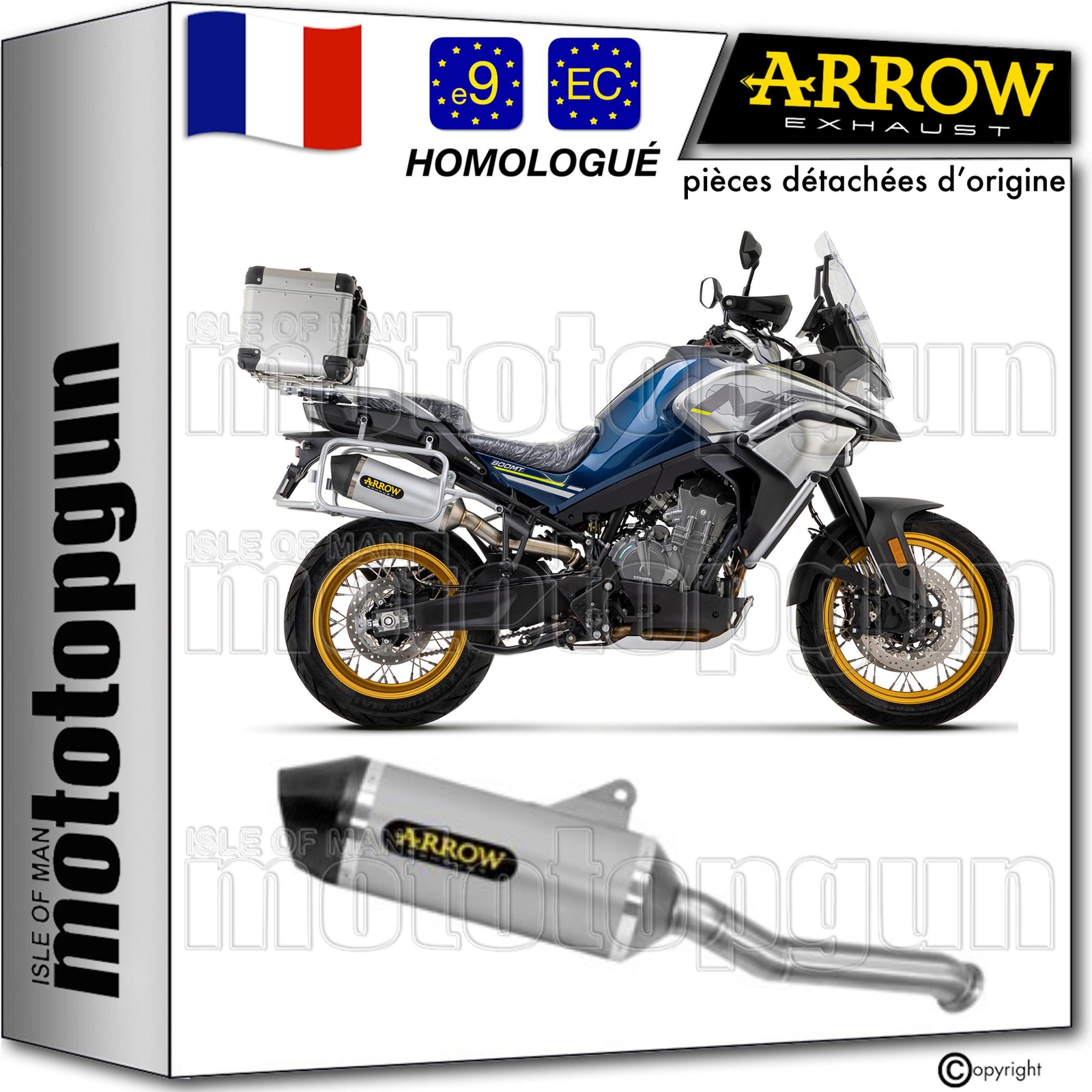 Silencieux Arrow Race-Tech carbone pour CF Moto 800 MT 2023 libérant la puissance