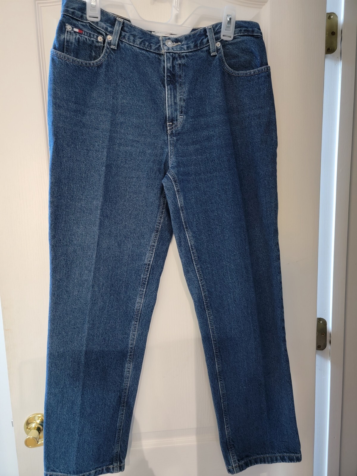 Tommy Hilfiger Womens Relaxed Fit Vintage Blue Mom Jeans 10x29 Mid Rise KTY  -image