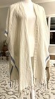 White And Blue Stripe Ladies Ruana Wrap / Swim Coverup - Nice! — photo 1