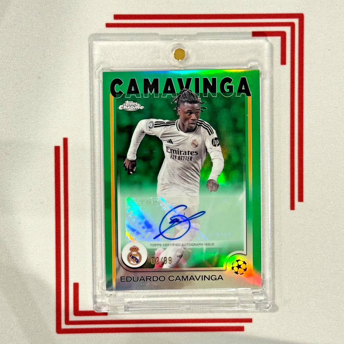 2024-25 Topps Chrome EDUARDO CAMAVINGA Green Lava Refractor AUTO