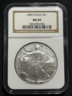 2005 $1 American Silver Eagle NGC MS69