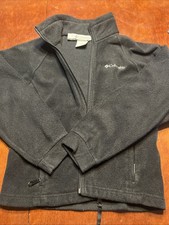 Columbia Black Mock Neck Fleece Full Zip Basic Jacket Youth Size 10/12
