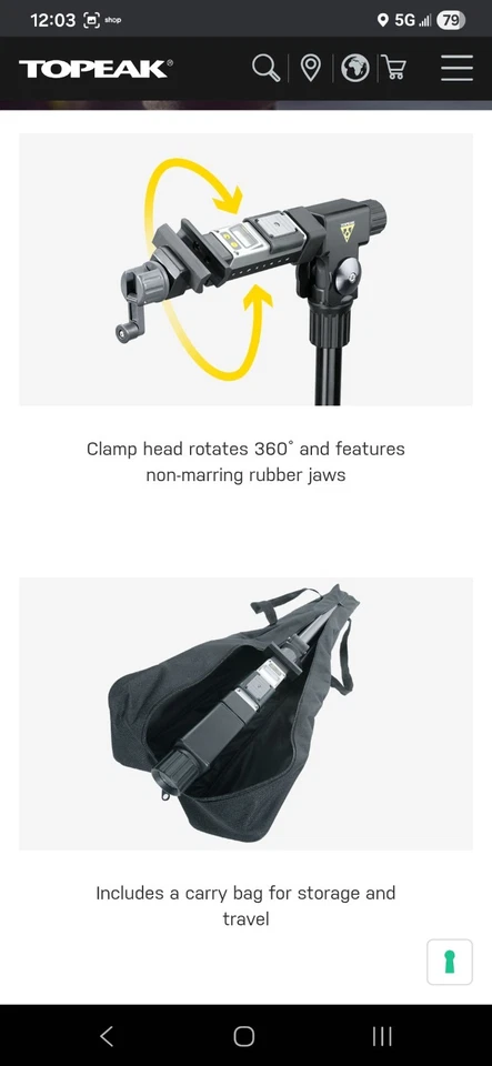 Topeak PrepStand Pro складная ремонтная подставка с цифровыми весами - алюминий, - Изображение 2 из 4