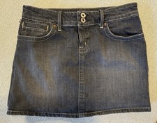 NWOT Ralph Lauren Polo Jeans Distressed Black Jean Denim Mini Skirt Size 30 New