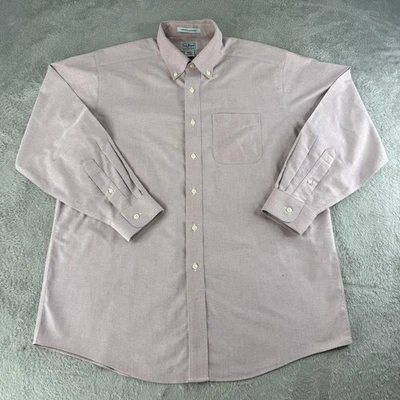 LL Bean Shirt Mens 16.5 32/33 Pink Oxford Wrinkle Resistant Preppy Ivy Office - Image 1 of 4