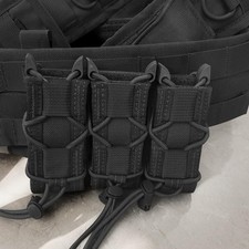Tactical Molle Open Top Pistol Magazine Pouch Triple Magazine Holster Belt Clip