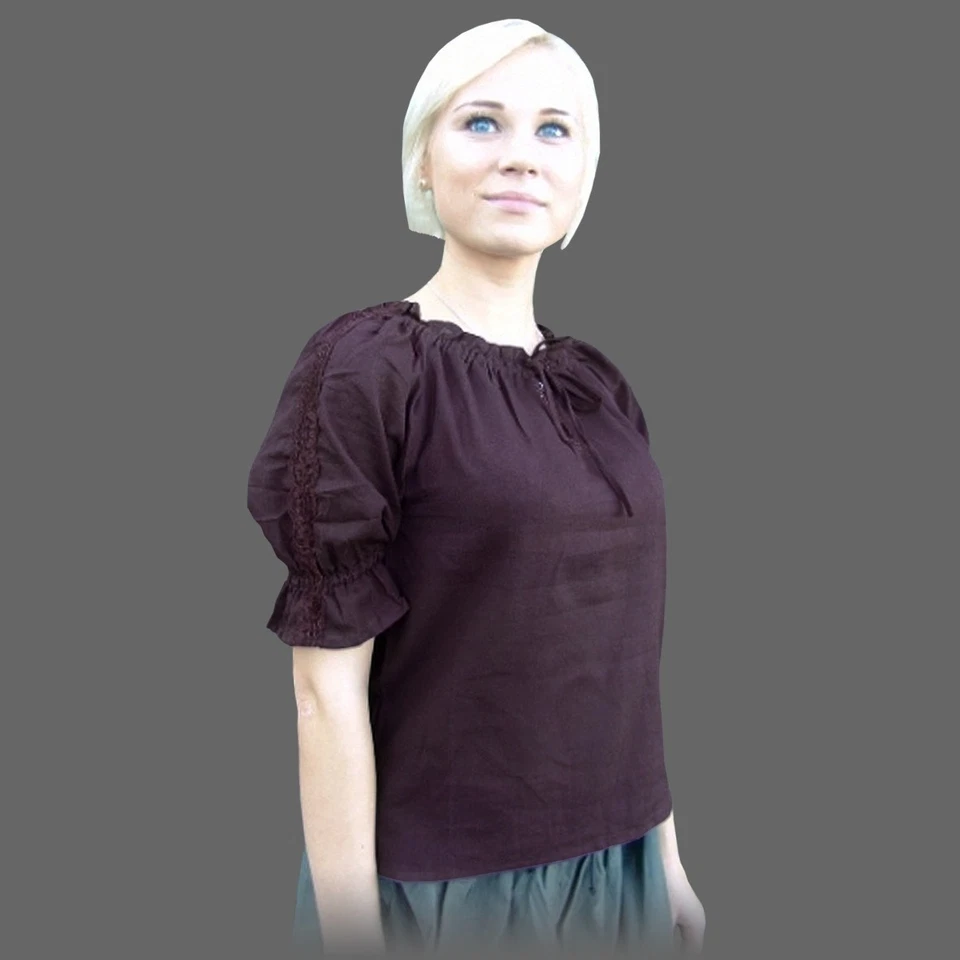 Mittelalterliche BLUSE | 6 Farben | 7 Größen | Mittelalterbluse Freizeit Damen - Bild 1 von 1