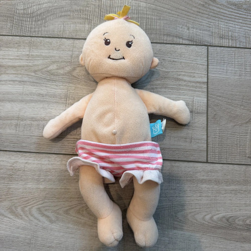 Manhattan Toy Baby Stella Soft Baby Doll Blonde Pink Striped Bloomers
