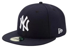New Era New York Yankees On Field Fitted Game 59Fifty MLB Cap Hat - Navy/White