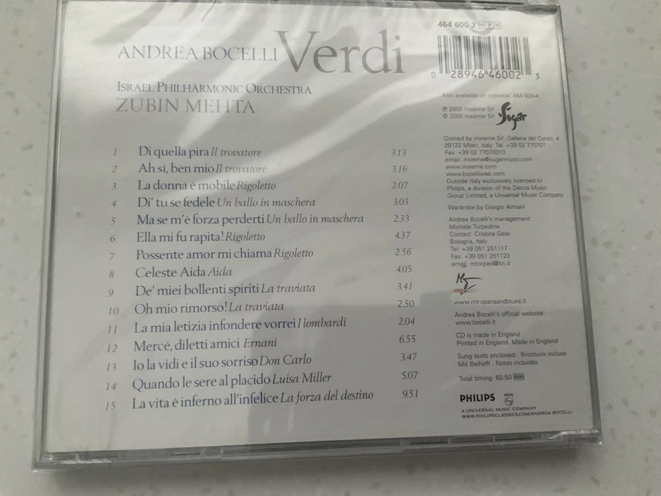 Andrea Bocelli - Verdi - cd - new - sealed - Image 2 of 3