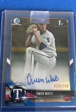 2018 Bowman Chrome Draft Pick Autograph Owen White #CDA-OW Blue Refractor 29/150