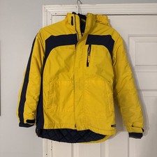 Lands' End Fleece Lined Coat Boys Size M 10-12  Water Resistant, Zip Pockets