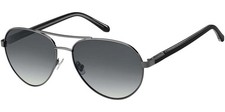 Fossil Men's Dark Ruthenium Aviator Sunglasses w/ Gradient Lens - FOS3101S 0KJ1