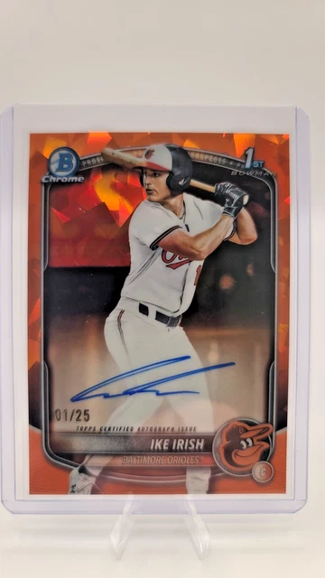 2025 Bowman Draft Sapphire #CPA-II Ike Irish Auto 1st Prospect /25 Orioles