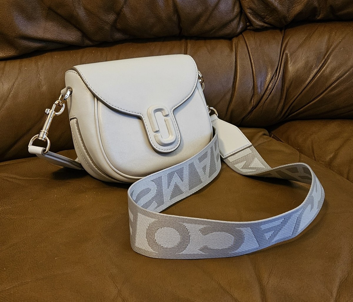 Women's Marc Jacobs Cream Leather Luxury Crossbody Shoulder Bag