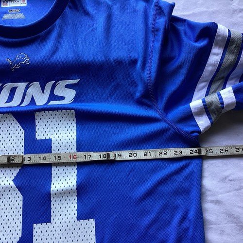 Calvin Johnson #81 Detroit Lions NFL Team Apparel Football Blue Jersey Shirt XL - Picture 11 of 18