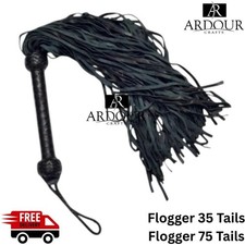 Pair BDSM Genuine Cowhide Thick Leather Flogger 35,75 Tails impact Whip