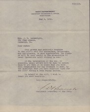 FRANKLIN D. ROOSEVELT - TYPED LETTER SIGNED 05/08/1918