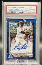 2024 SAM ANTONACCI BOWMAN DRAFT CHROME  AUTOS BLUE WAVE  /150 PSA 10!