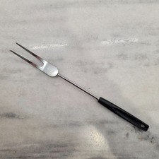 Vintage EKCO Stainless Steel Meat Fork Black Handle Kitchen Utensil Retro MCM