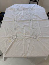 Tablecloth 50.5x34 Cotton Embroidered And Crochet