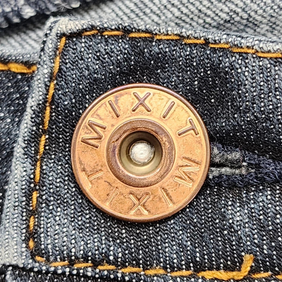 Pantalones de mezclilla Mixit vintage años 90 para mujer 16 azules tiro medio recortados capri pedal empujador skimmer Foto 2 de 4