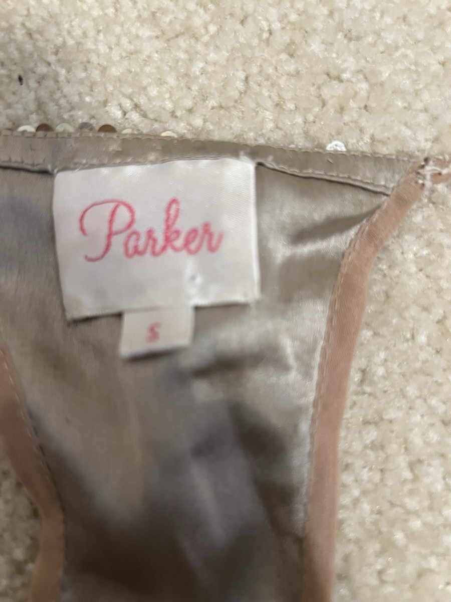 PARKER Gold Sequin  Razor Back Mini Dress Small View 2
