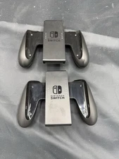Used NINTENDO HAC-011 Switch Joycon Controller Black Comfort Grip Two Total
