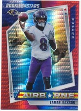 LAMAR JACKSON 2021 ROOKIES & STARS AIRBORNE RED PRIZM #AB-9 RAVENS FOOTBALL MINT