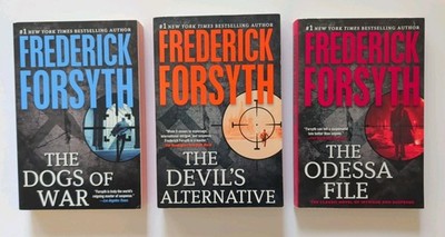 3 BOOK LOT - FREDERICK FORSYTH - The ODESSA File & 2 Others Trade Paperbacks