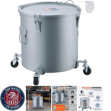 10 Gallon Fryer Grease Bucket, Oil Disposal Bucket Caddy On Wheels, Rust-Proof