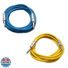 Seismic Audio - SATRX-10-2 Pack of 10' 1/4" TRS Male to 1/4" TRS 