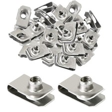 40 Packs 1/4-20 Stainless Steel Regular Extruded U Nuts U Style Clip-on