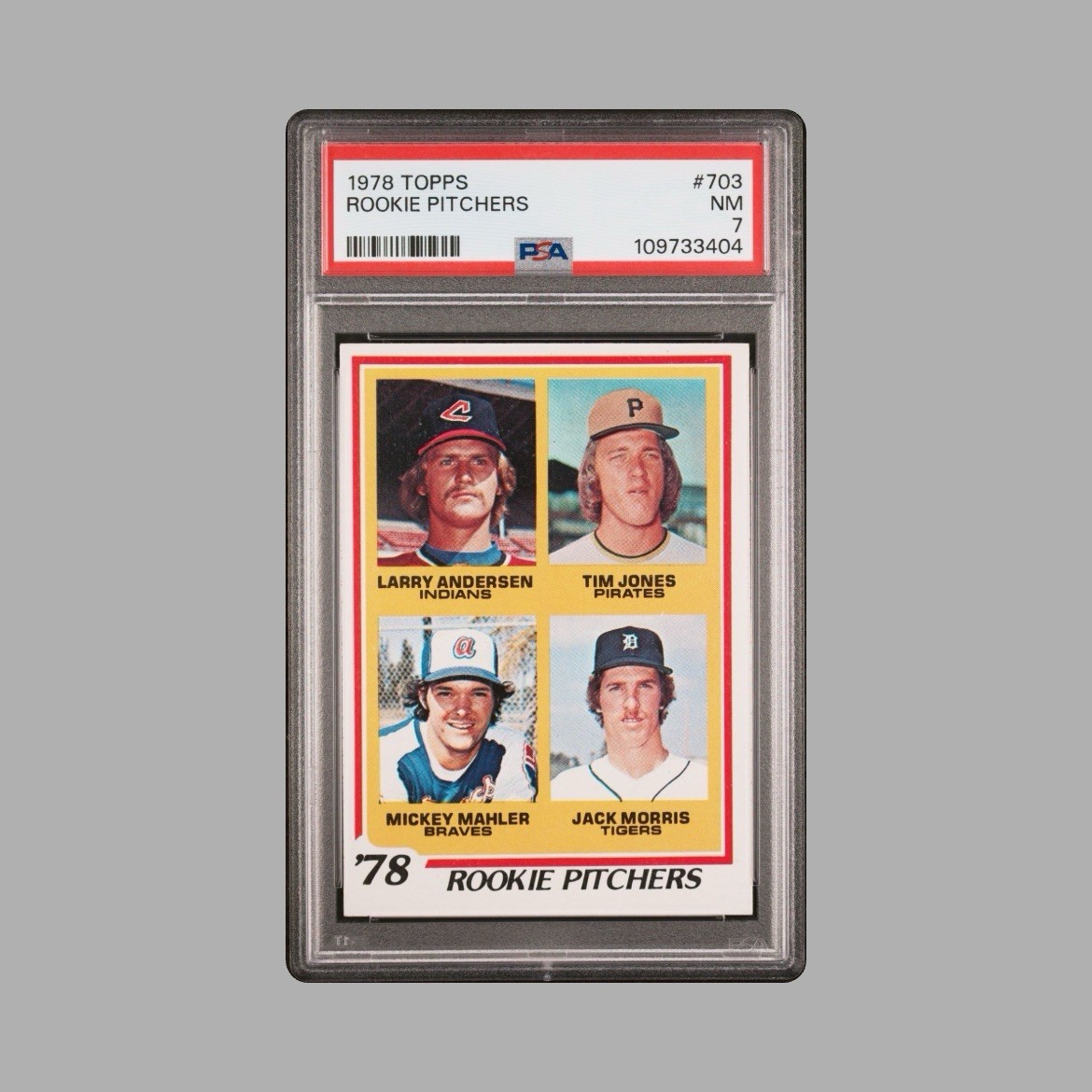 1978 Topps #703 Rookie Pitchers w/ Jack Morris RC Rookie HOF PSA 7 NM