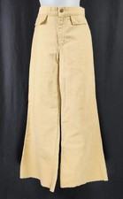 Vintage 70s 80s brushed Denim Jeans  High-Waisted Wide Leg Flare W28 Inseam 30