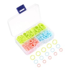 3 Sizes Knitting Stitch Markers Rings Set, 380 Pieces with Box Blue/Green/Red