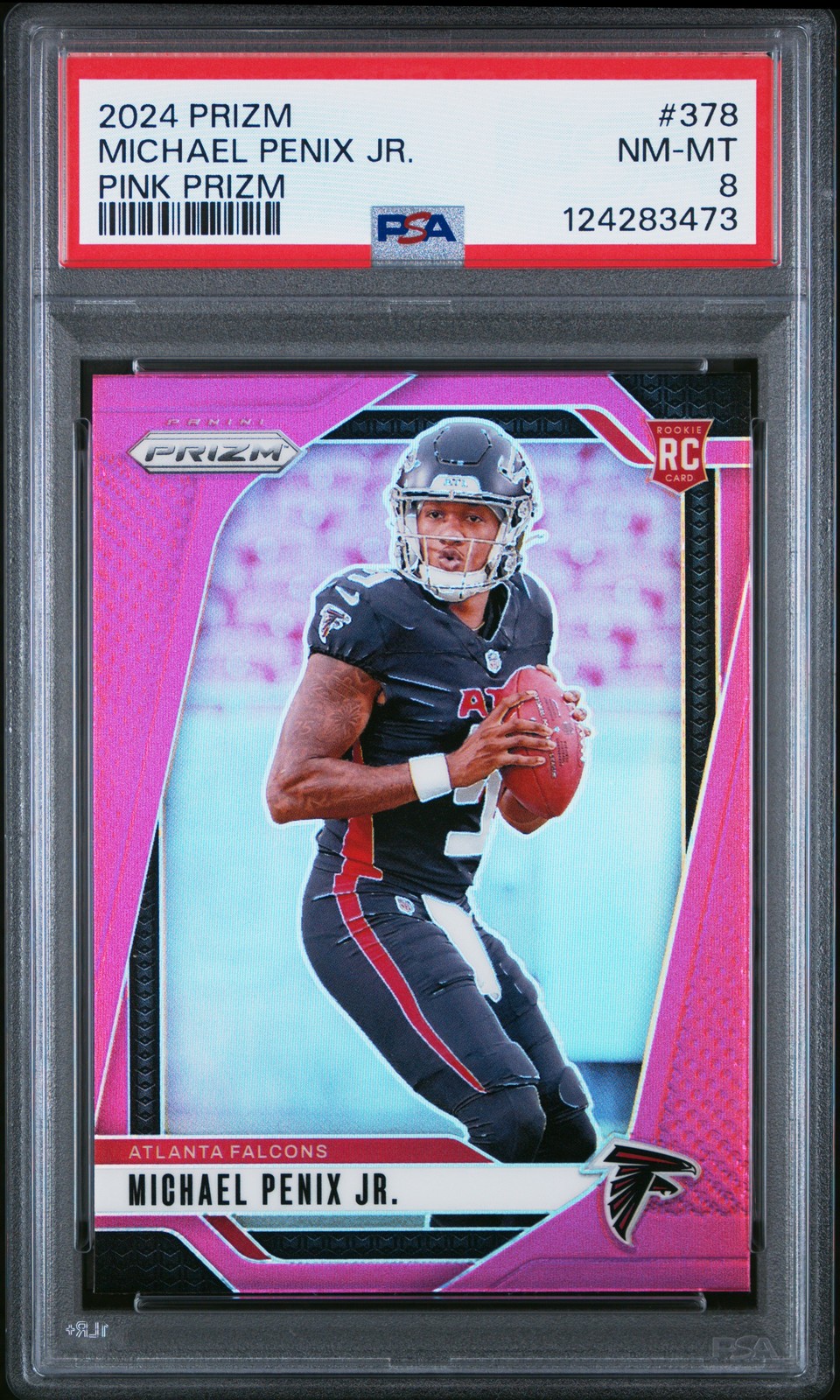 2024 Panini Prizm #378 Michael Penix Jr. Pink Prizms Rookie Card RC PSA 8