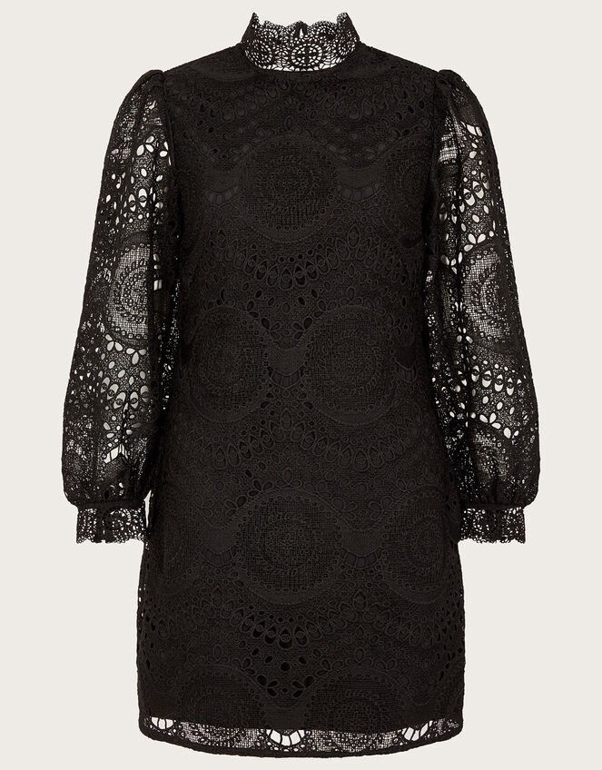 Monsoon London Dress Size 18 Ciri Black Lace Tunic Puff Sleeve UK 22 Wedding NEW
