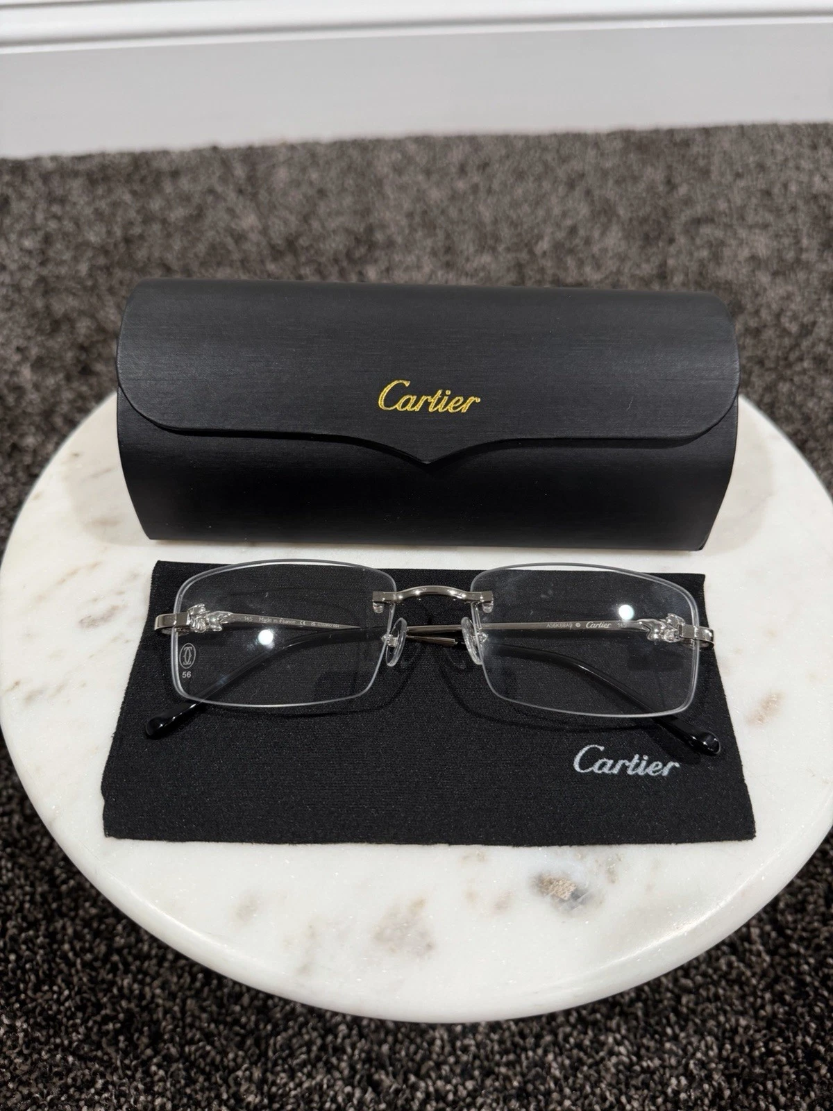 Cartier — Cartier CT0281O 004 Silver Panthere Clear Eye Glasses
